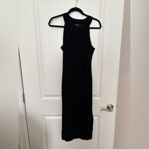 Theory Black Ribbed Fabric Dress